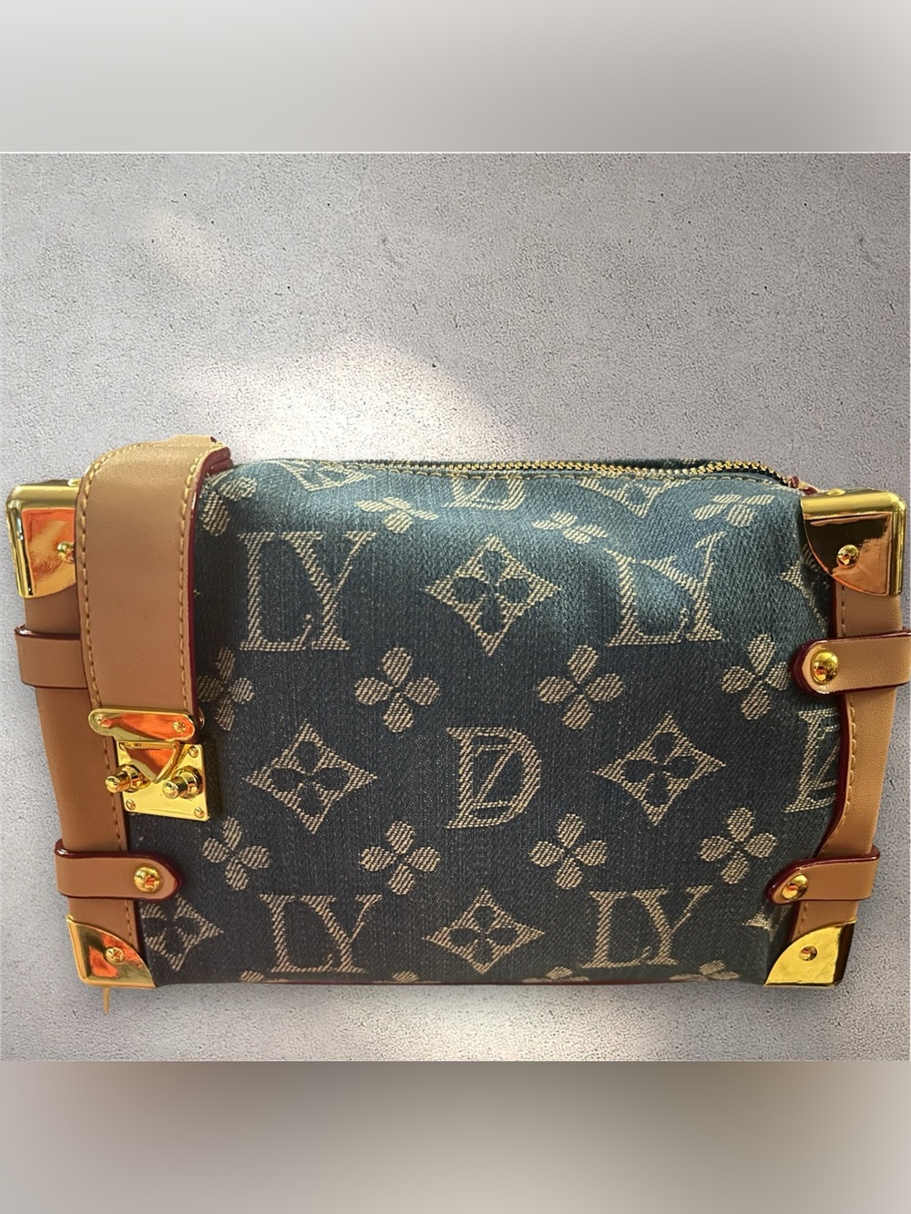 Luxury Blue Denim Monogram Crossbody Bag 🌟🌟🌟